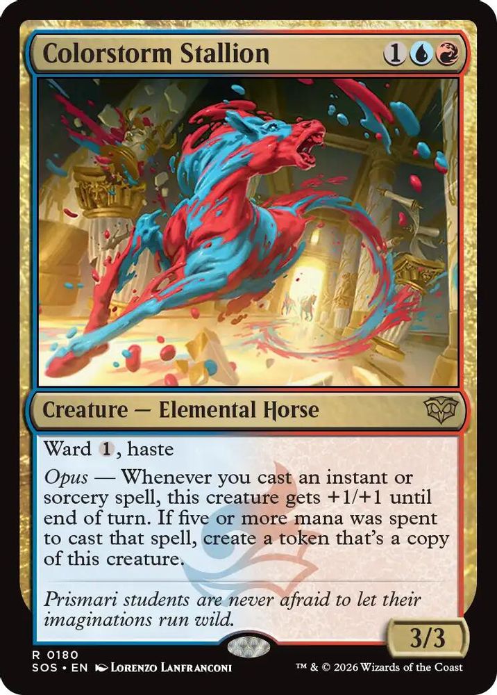 2026 Magic: The Gathering: Secrets of Strixhaven (SOS) - Colorstorm Stallion (#180, Rare) (, Near Mint)