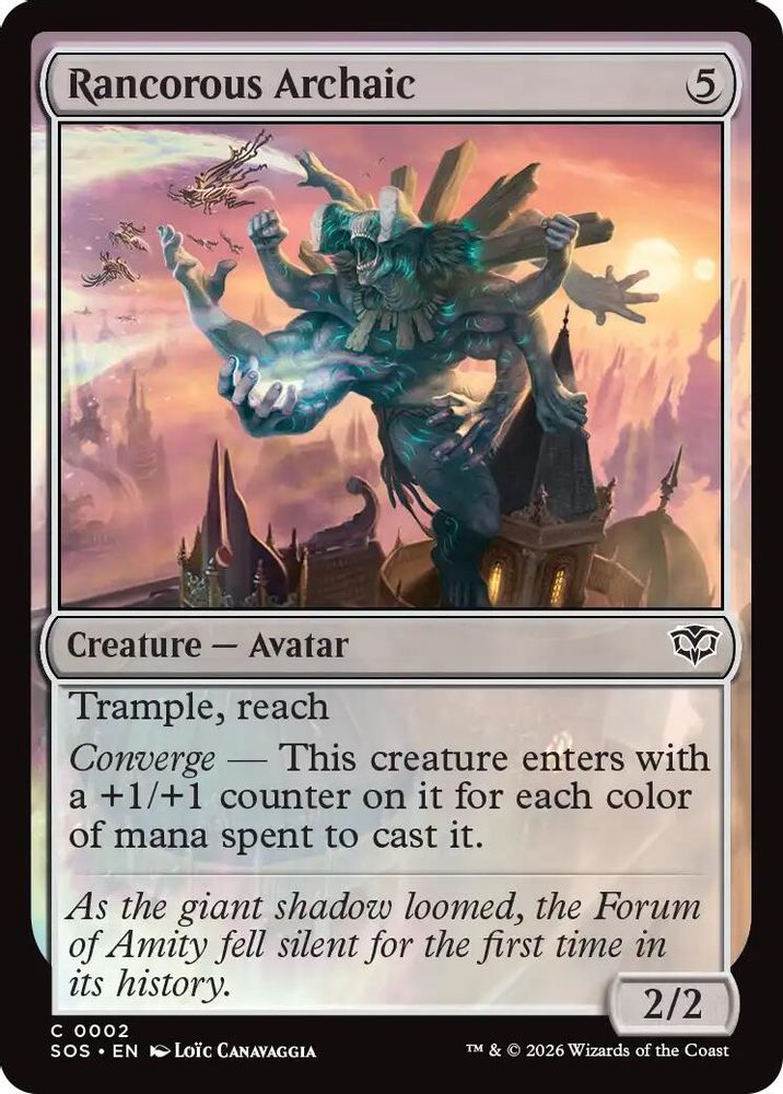 2026 Magic: The Gathering: Secrets of Strixhaven (SOS) - Rancorous Archaic (#2, Common)