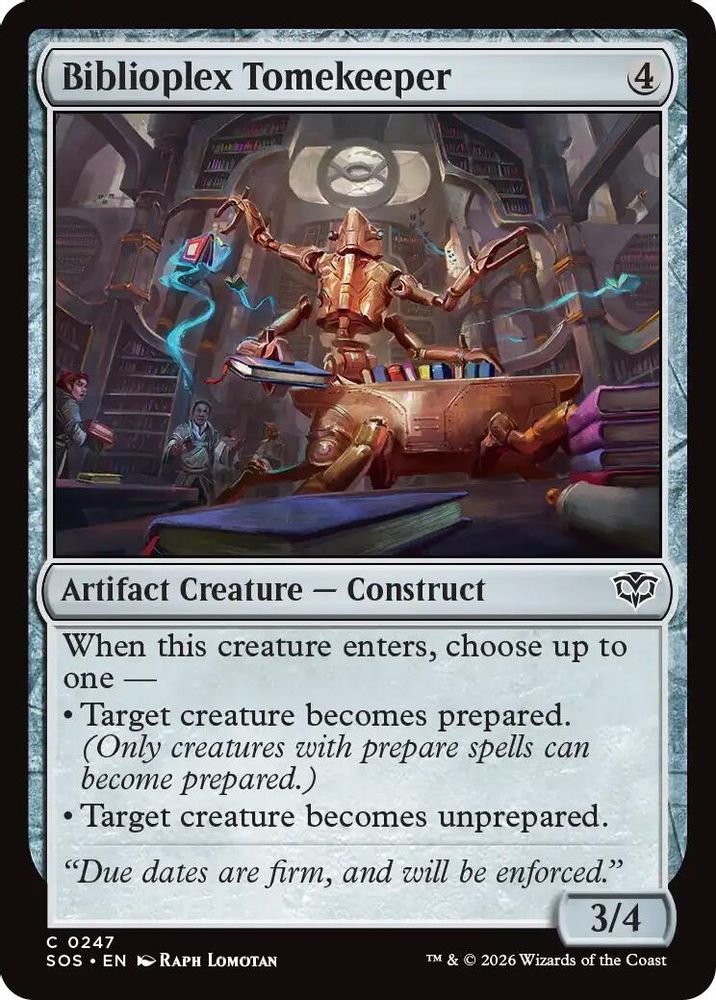 2026 Magic: The Gathering: Secrets of Strixhaven (SOS) - Biblioplex Tomekeeper (#247, Common) (, Near Mint)