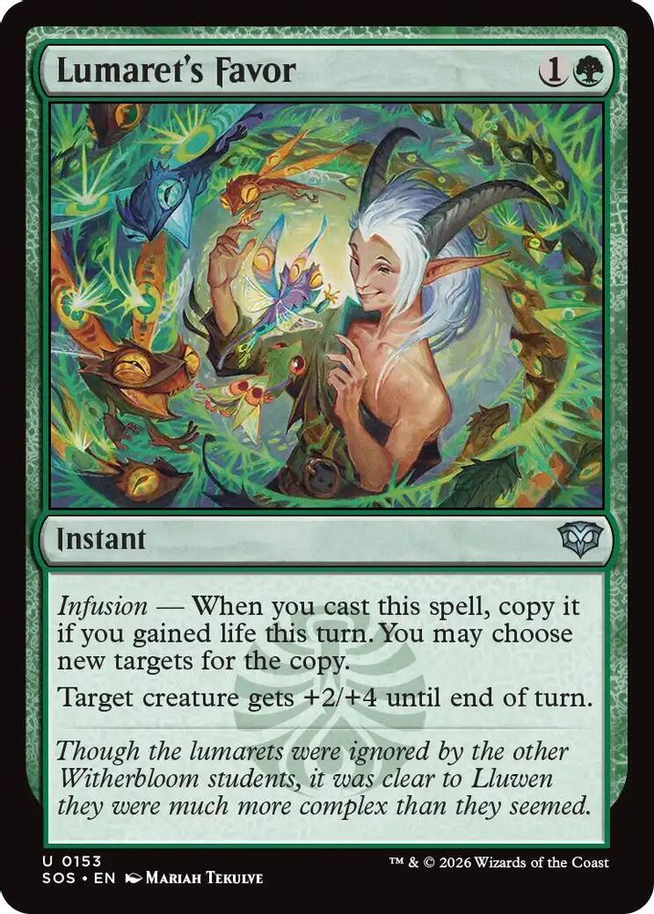 2026 Magic: The Gathering: Secrets of Strixhaven (SOS) - Lumarets Favor (#153, Uncommon)