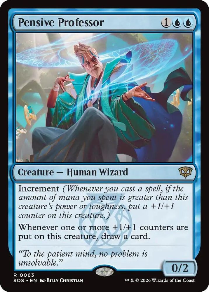 2026 Magic: The Gathering: Secrets of Strixhaven (SOS) - Pensive Professor (#63, Rare) (, Near Mint)