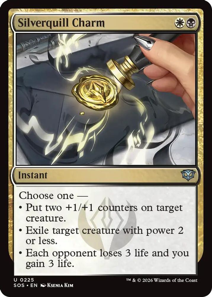 2026 Magic: The Gathering: Secrets of Strixhaven (SOS) - Silverquill Charm (#225, Uncommon) (, Near Mint)