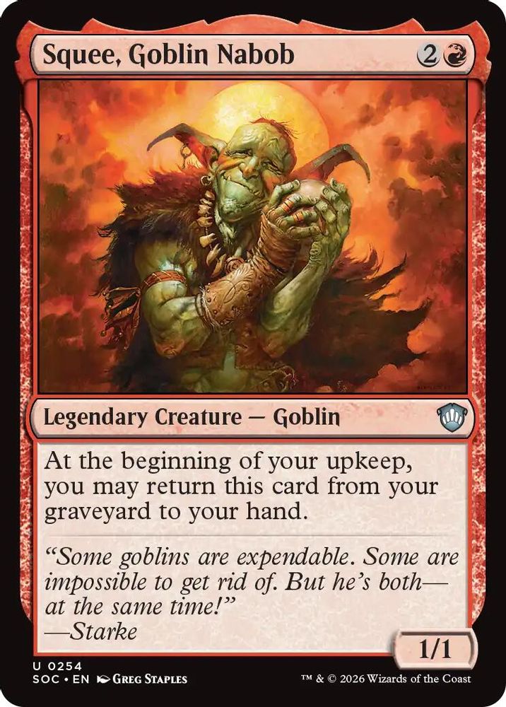 2026 Magic: The Gathering: Commander: Secrets of Strixhaven (SOC) - Squee Goblin Nabob (#254, Uncommon) (, Near Mint)