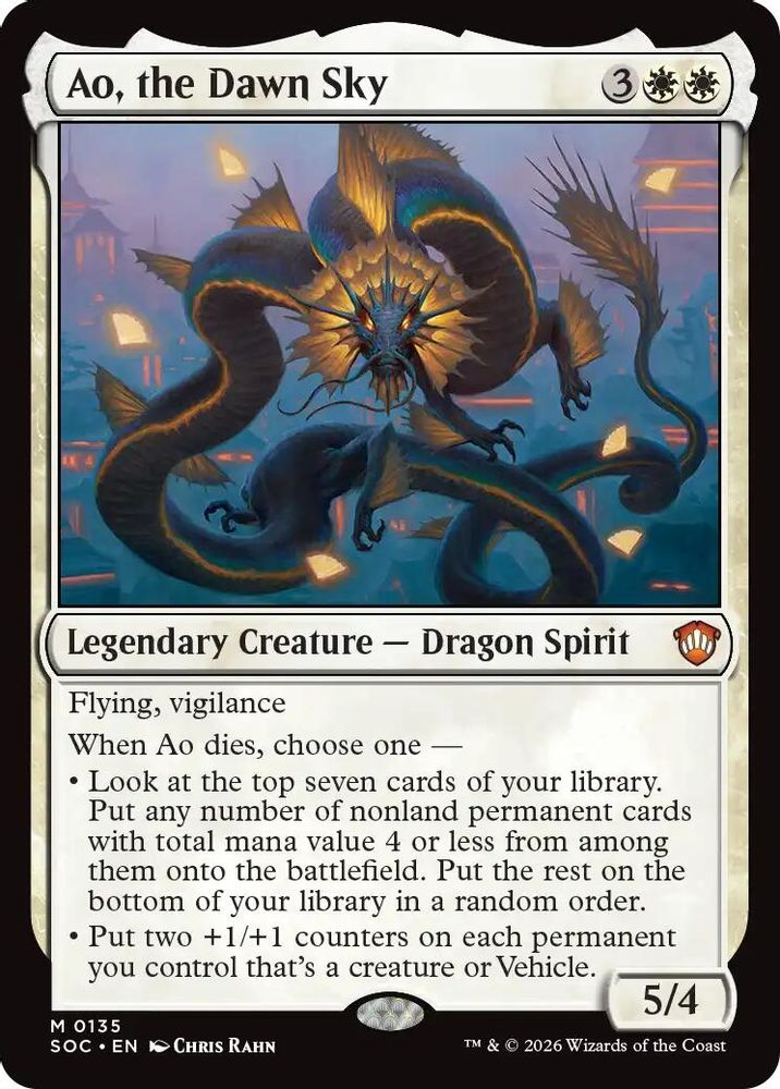 2026 Magic: The Gathering: Commander: Secrets of Strixhaven (SOC) - Ao the Dawn Sky (#135, Mythic Rare) (, Near Mint)