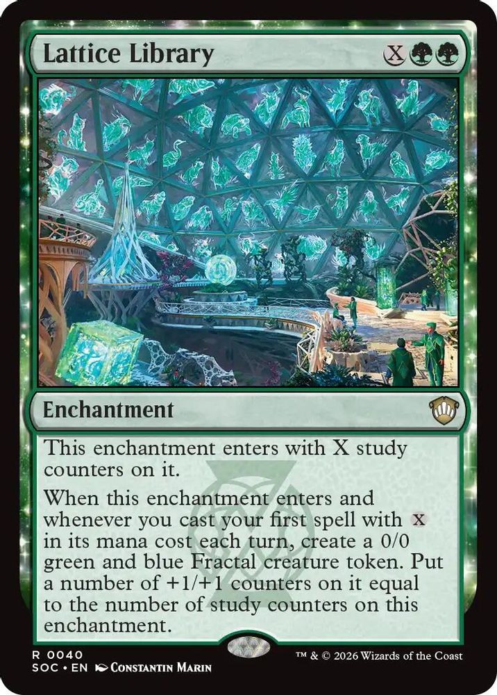2026 Magic: The Gathering: Commander: Secrets of Strixhaven (SOC) - Lattice Library (#40, Rare) (, Near Mint)