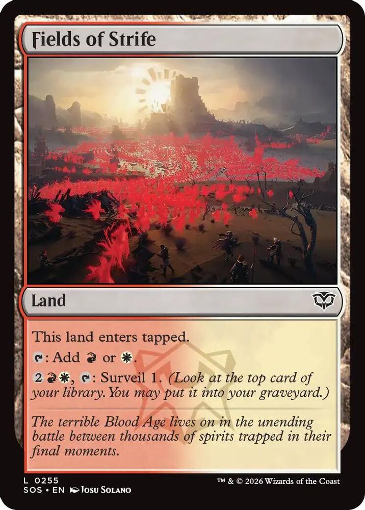 2026 Magic: The Gathering: Secrets of Strixhaven (SOS) - Fields of Strife (#255, Land)