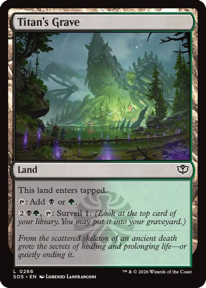 2026 Magic: The Gathering: Secrets of Strixhaven (SOS) - Titans Grave (#266, Land) (, Near Mint)