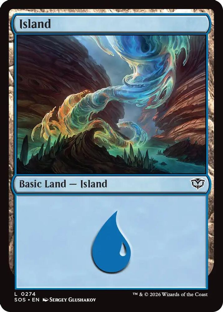 2026 Magic: The Gathering: Secrets of Strixhaven (SOS) - Island 0274 (#274, Land)