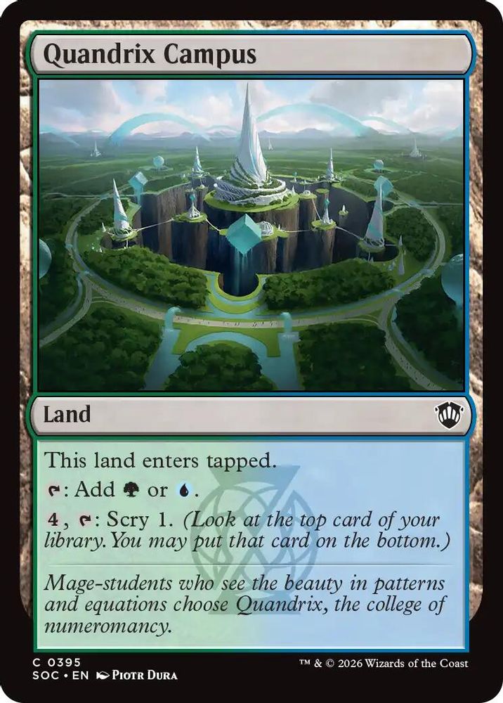 2026 Magic: The Gathering: Commander: Secrets of Strixhaven (SOC) - Quandrix Campus (#395, Common) (, Near Mint)