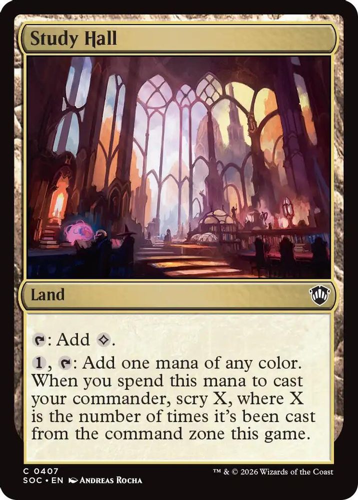 2026 Magic: The Gathering: Commander: Secrets of Strixhaven (SOC) - Study Hall (#407, Common) (, Near Mint)