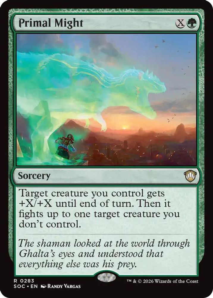 2026 Magic: The Gathering: Commander: Secrets of Strixhaven (SOC) - Primal Might (#283, Rare) (, Near Mint)