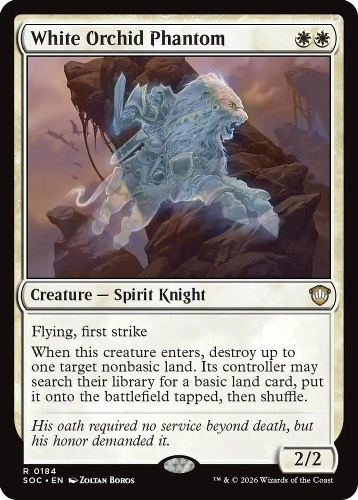 2026 Magic: The Gathering: Commander: Secrets of Strixhaven (SOC) - White Orchid Phantom (#184, Rare) (, Near Mint)