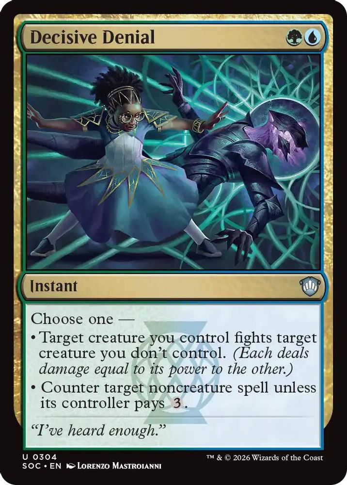 2026 Magic: The Gathering: Commander: Secrets of Strixhaven (SOC) - Decisive Denial (#304, Uncommon) (, Near Mint)