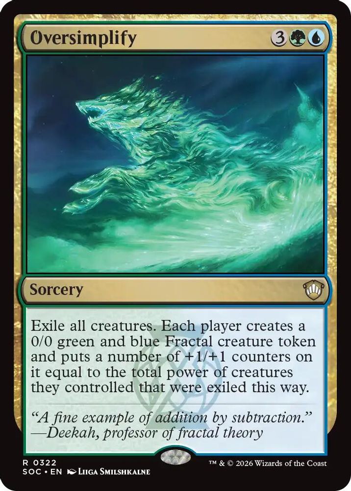 2026 Magic: The Gathering: Commander: Secrets of Strixhaven (SOC) - Oversimplify (#322, Rare) (, Near Mint)