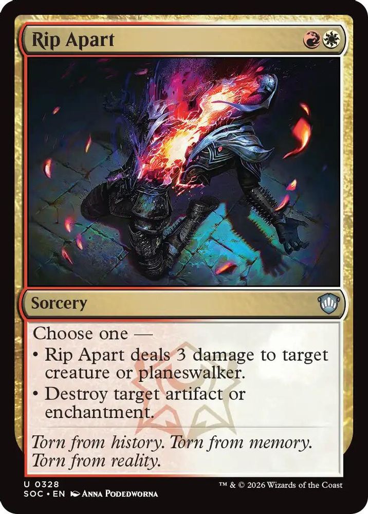 2026 Magic: The Gathering: Commander: Secrets of Strixhaven (SOC) - Rip Apart (#328, Uncommon) (, Near Mint)