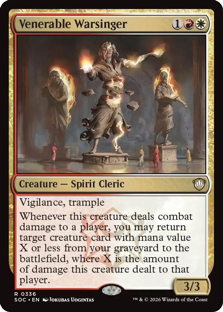 2026 Magic: The Gathering: Commander: Secrets of Strixhaven (SOC) - Venerable Warsinger (#336, Rare) (, Near Mint)