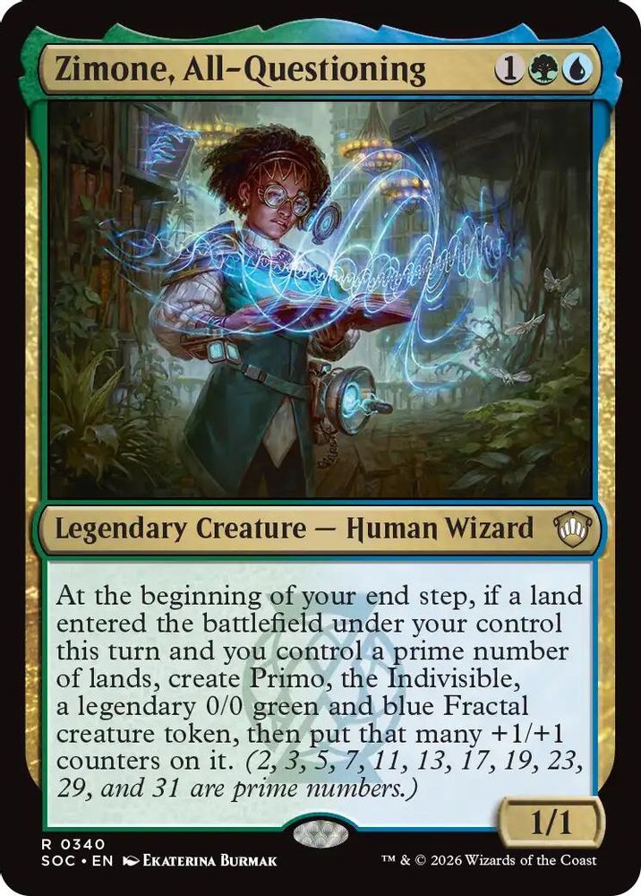 2026 Magic: The Gathering: Commander: Secrets of Strixhaven (SOC) - Zimone All Questioning (#340, Rare) (, Near Mint)