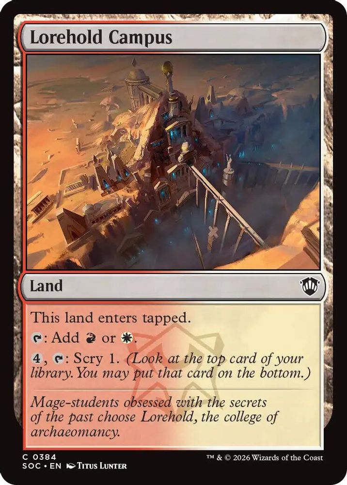 2026 Magic: The Gathering: Commander: Secrets of Strixhaven (SOC) - Lorehold Campus (#384, Common) (, Near Mint)