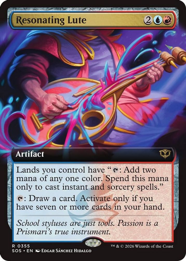 2026 Magic: The Gathering: Secrets of Strixhaven (SOS) - Resonating Lute Extended Art (#355, Rare) (Foil, Near Mint)