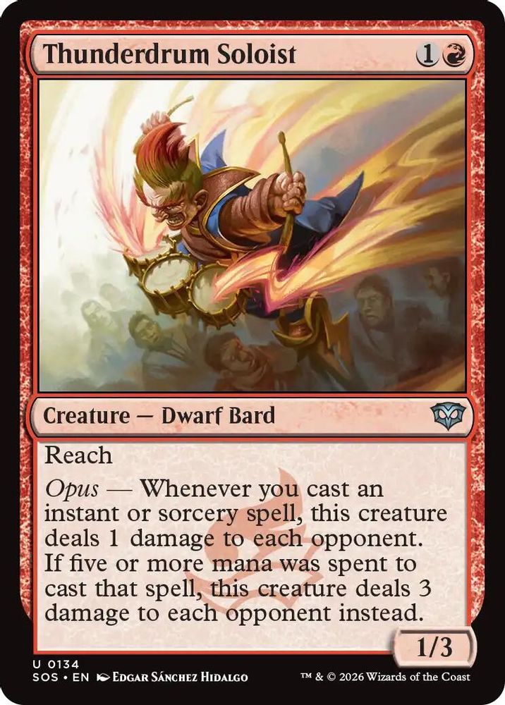 2026 Magic: The Gathering: Secrets of Strixhaven (SOS) - Thunderdrum Soloist (#134, Uncommon) (, Near Mint)