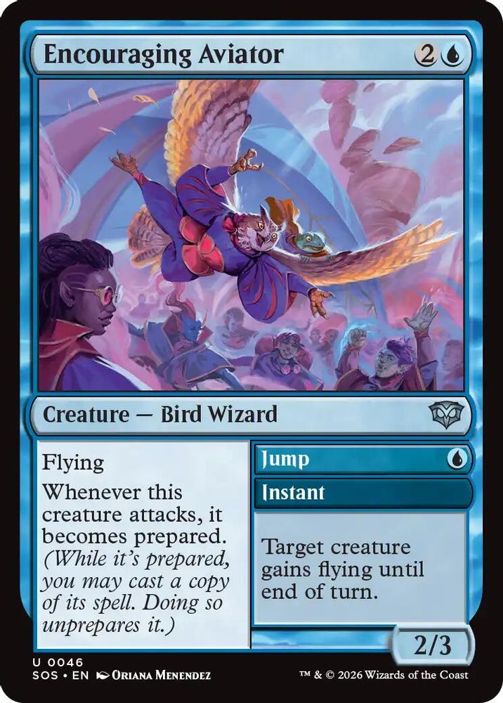 2026 Magic: The Gathering: Secrets of Strixhaven (SOS) - Encouraging Aviator (#46, Uncommon)