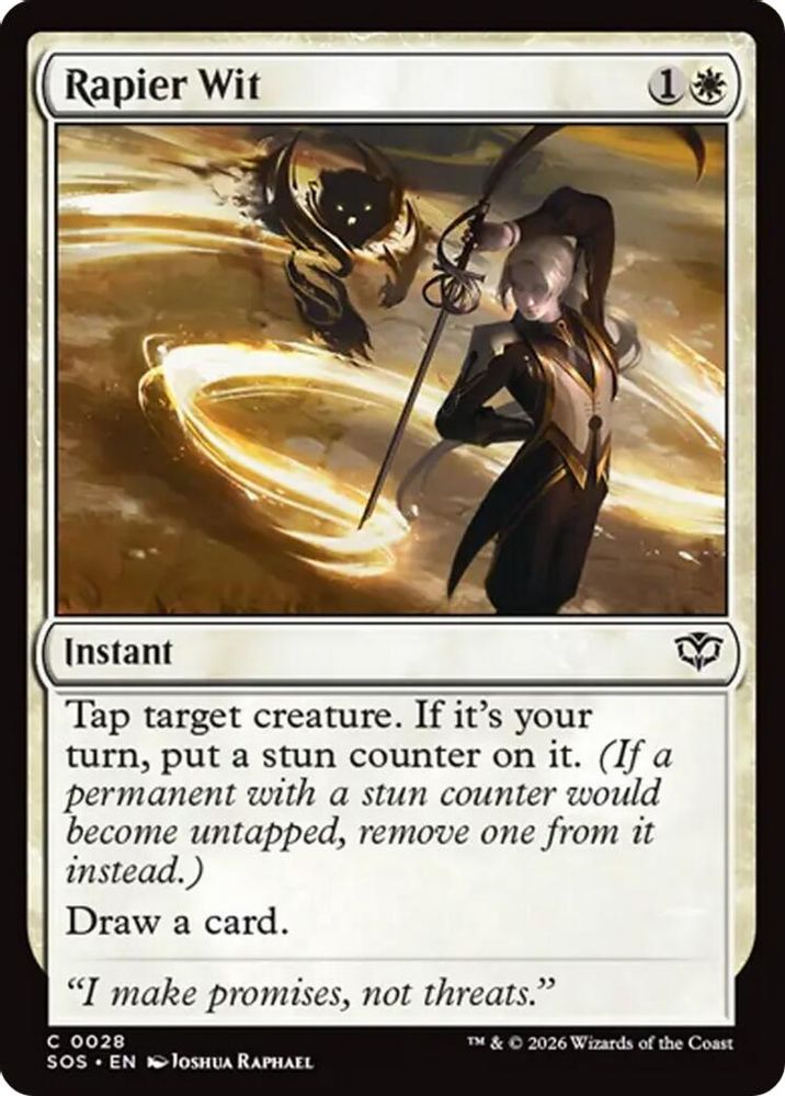 2026 Magic: The Gathering: Secrets of Strixhaven (SOS) - Rapier Wit (#28, Common) (, Near Mint)