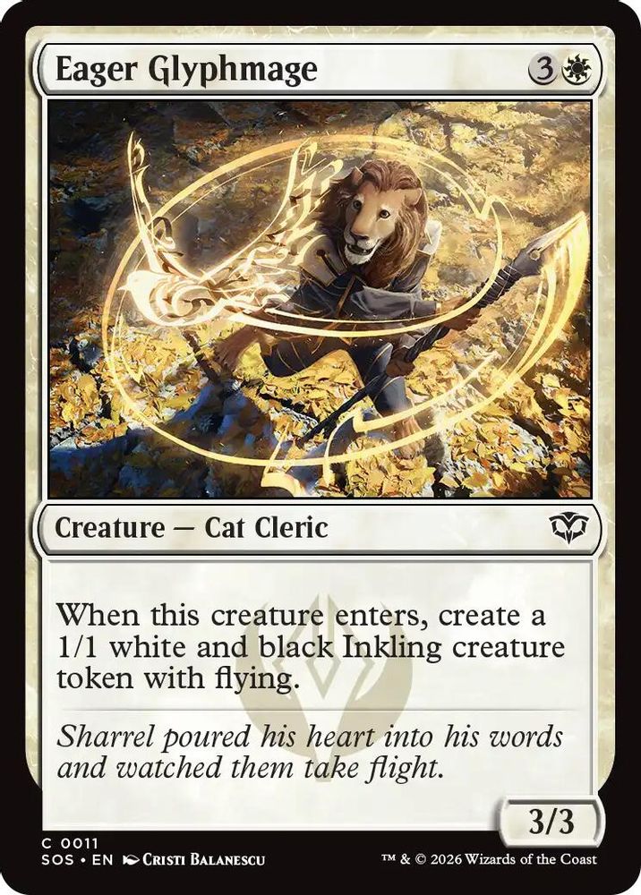 2026 Magic: The Gathering: Secrets of Strixhaven (SOS) - Eager Glyphmage (#11, Common) (, Near Mint)