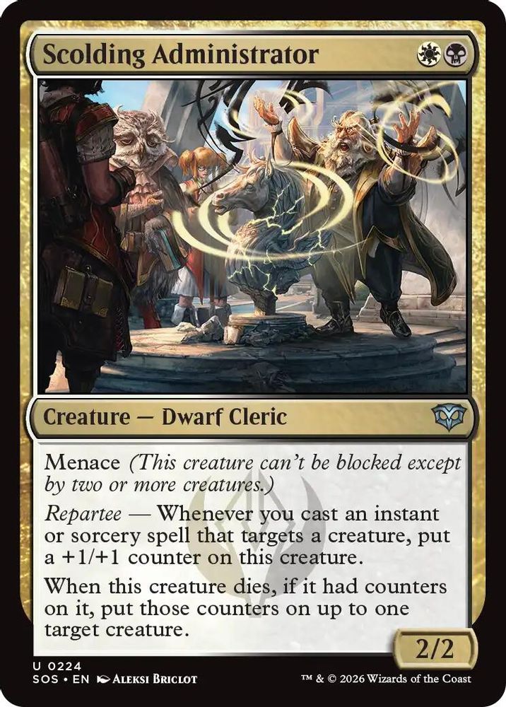 2026 Magic: The Gathering: Secrets of Strixhaven (SOS) - Scolding Administrator (#224, Uncommon)