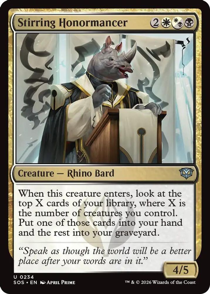 2026 Magic: The Gathering: Secrets of Strixhaven (SOS) - Stirring Honormancer (#234, Uncommon) (, Near Mint)