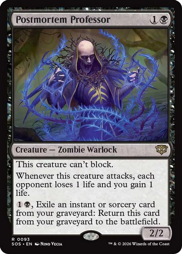 2026 Magic: The Gathering: Secrets of Strixhaven (SOS) - Postmortem Professor (#93, Rare) (, Near Mint)