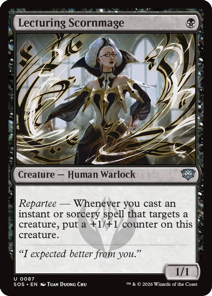 2026 Magic: The Gathering: Secrets of Strixhaven (SOS) - Lecturing Scornmage (#87, Uncommon)