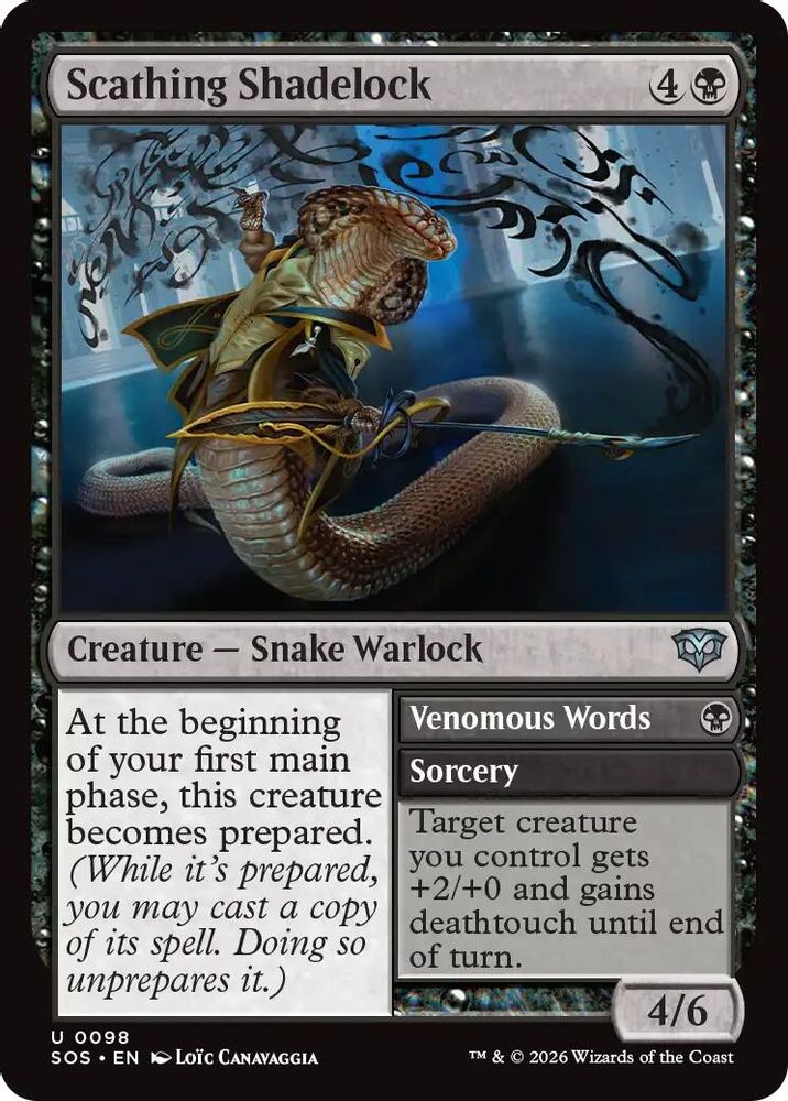 2026 Magic: The Gathering: Secrets of Strixhaven (SOS) - Scathing Shadelock (#98, Uncommon) (, Near Mint)