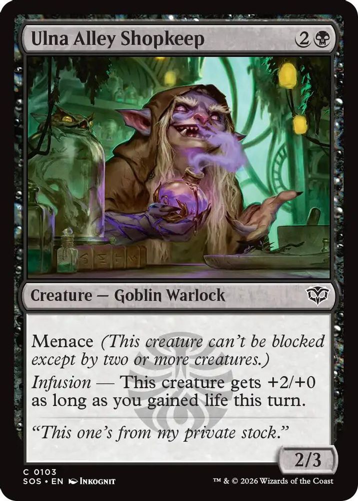 2026 Magic: The Gathering: Secrets of Strixhaven (SOS) - Ulna Alley Shopkeep (#103, Common)