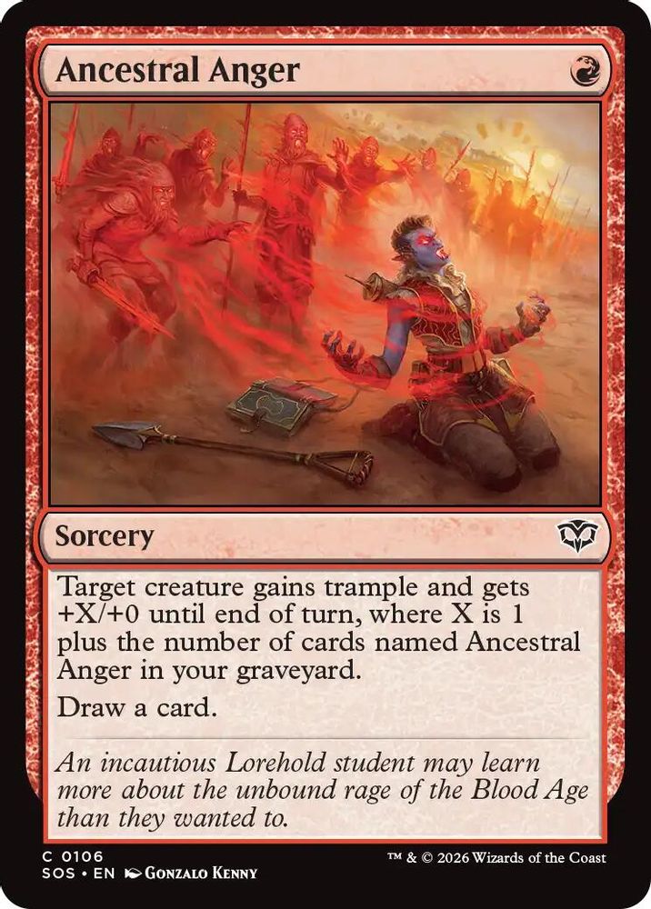 2026 Magic: The Gathering: Secrets of Strixhaven (SOS) - Ancestral Anger (#106, Common) (, Near Mint)