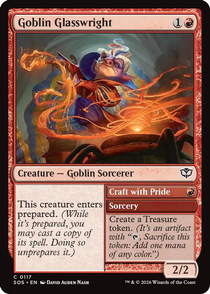 2026 Magic: The Gathering: Secrets of Strixhaven (SOS) - Goblin Glasswright (#117, Common)