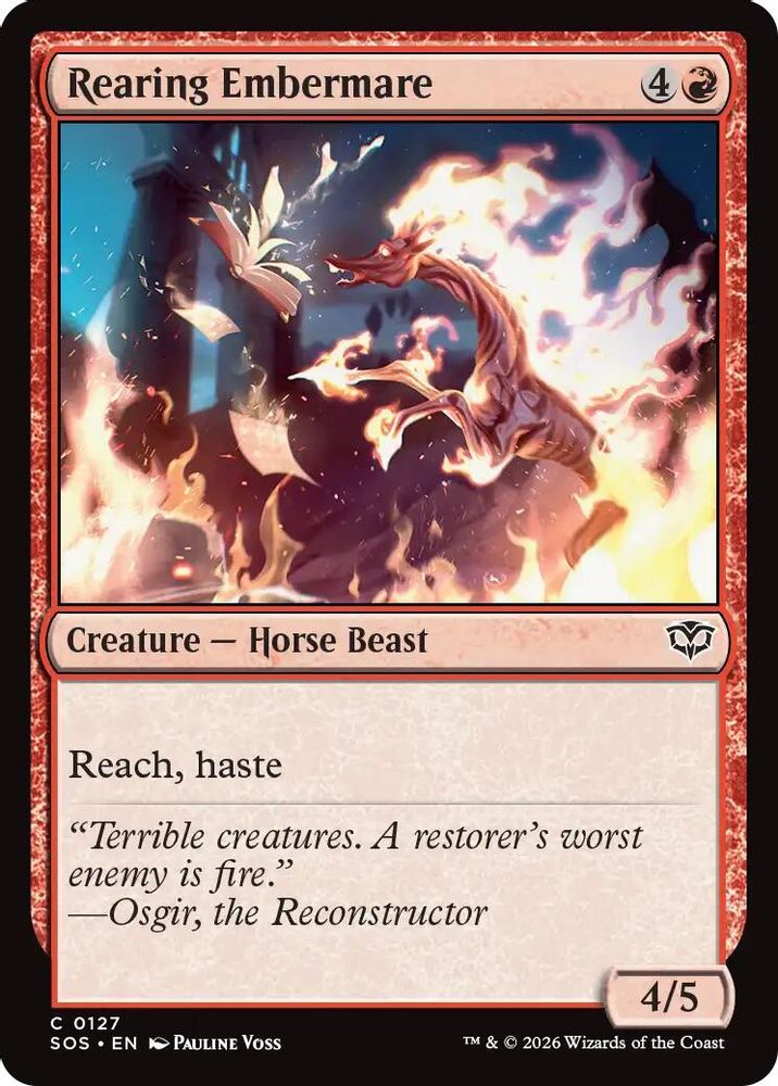 2026 Magic: The Gathering: Secrets of Strixhaven (SOS) - Rearing Embermare (#127, Common) (, Near Mint)
