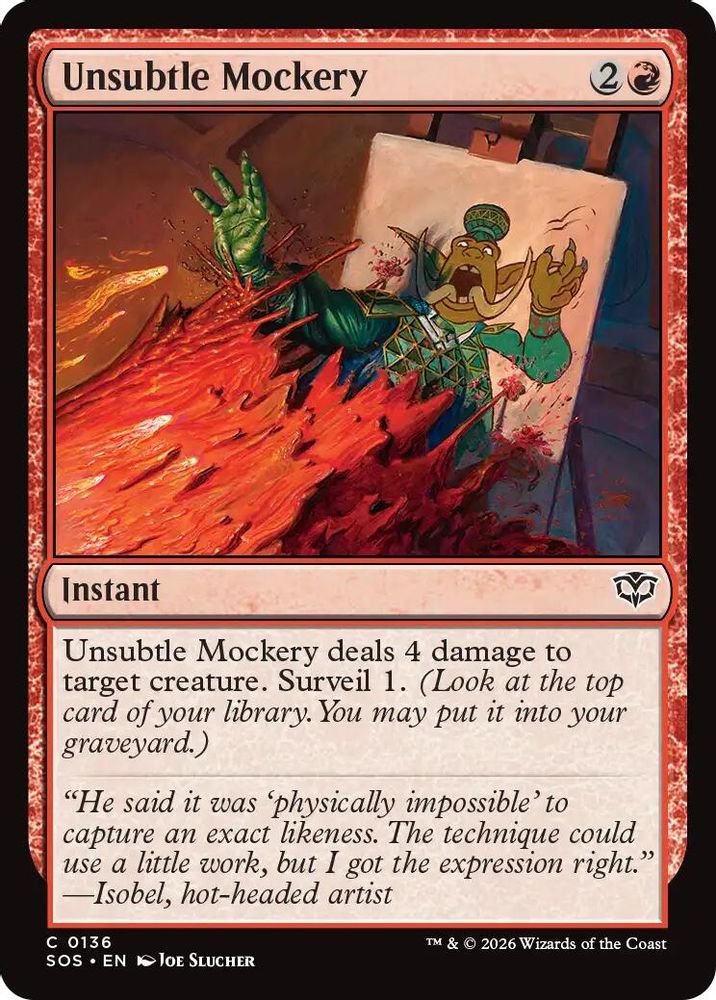2026 Magic: The Gathering: Secrets of Strixhaven (SOS) - Unsubtle Mockery (#136, Common) (, Near Mint)