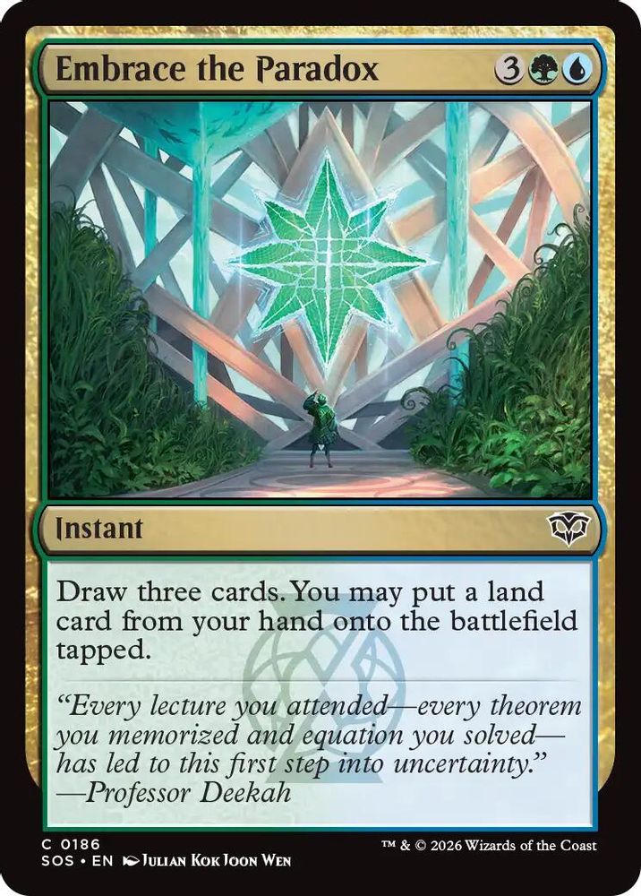 2026 Magic: The Gathering: Secrets of Strixhaven (SOS) - Embrace the Paradox (#186, Common)