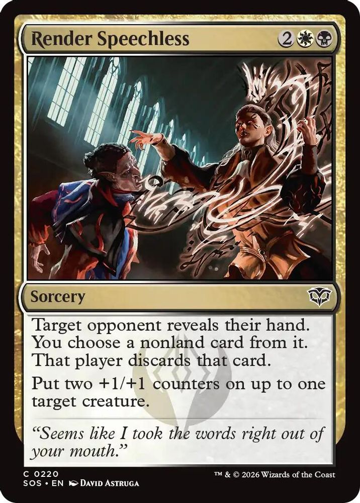 2026 Magic: The Gathering: Secrets of Strixhaven (SOS) - Render Speechless (#220, Common) (, Near Mint)