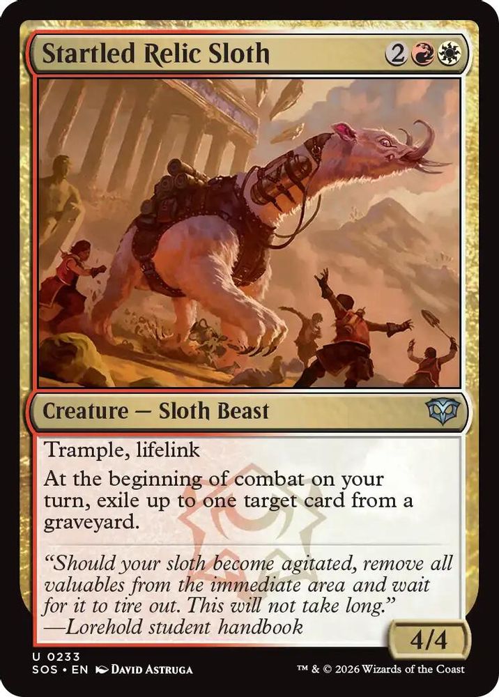 2026 Magic: The Gathering: Secrets of Strixhaven (SOS) - Startled Relic Sloth (#233, Uncommon) (, Near Mint)