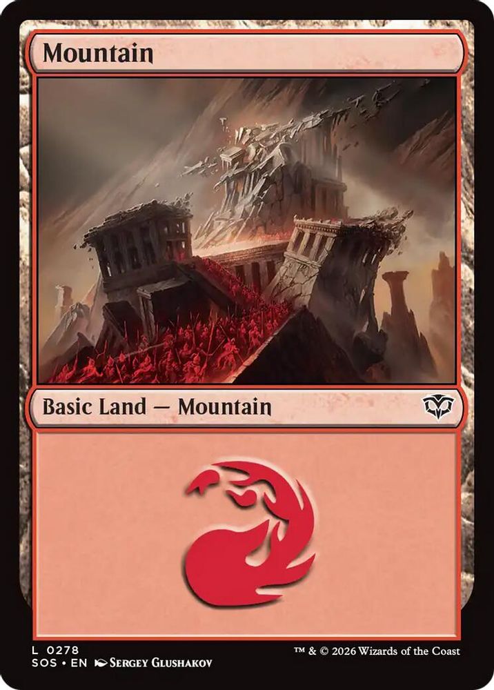 2026 Magic: The Gathering: Secrets of Strixhaven (SOS) - Mountain 0278 (#278, Land)