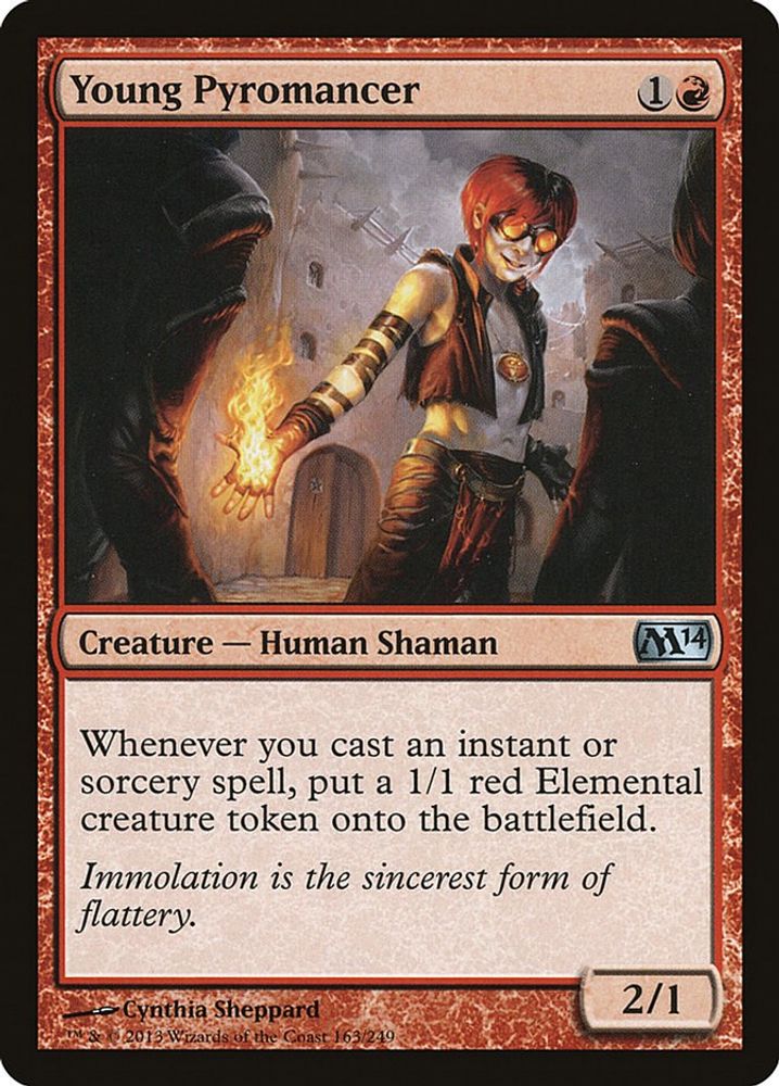 2013 Magic: The Gathering: Magic 2014 (M14) (M14) - Young Pyromancer (#163, Uncommon) (, Near Mint)