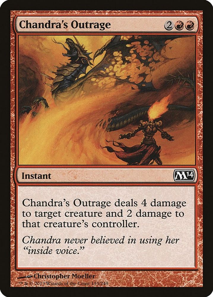 2013 Magic: The Gathering: Magic 2014 (M14) (M14) - Chandras Outrage (#133, Common) (, Near Mint)