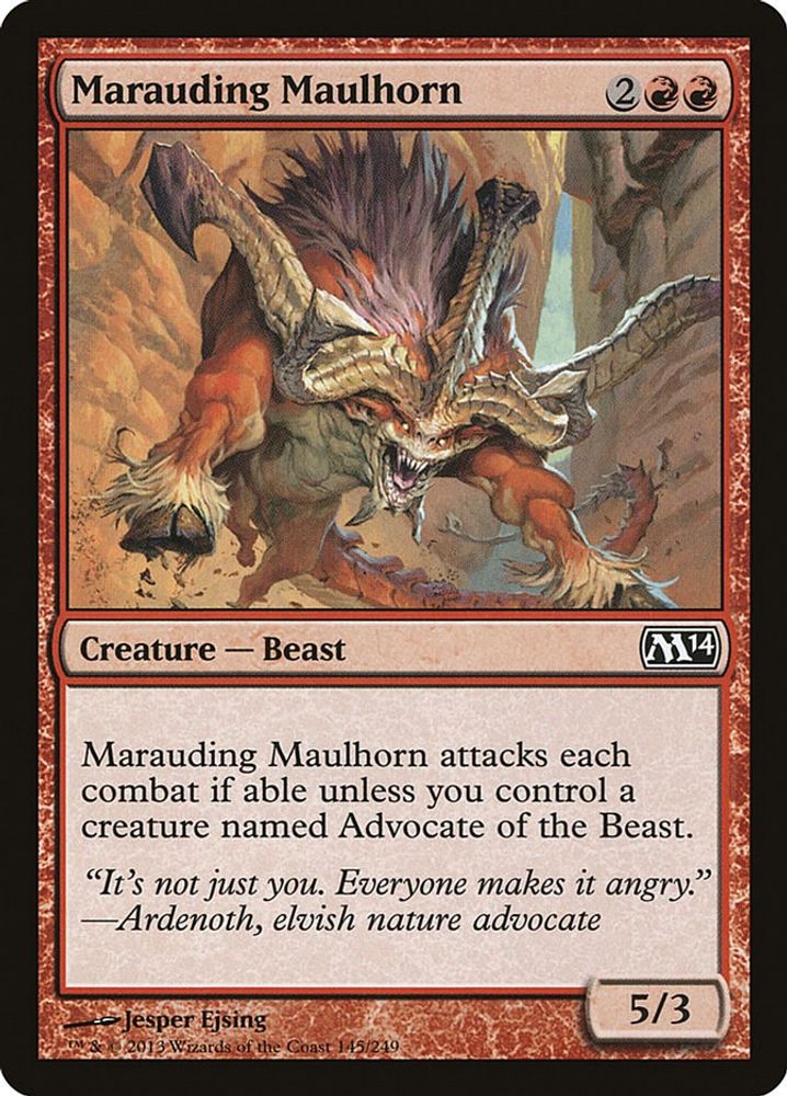 2013 Magic: The Gathering: Magic 2014 (M14) (M14) - Marauding Maulhorn (#145, Common) (, Near Mint)