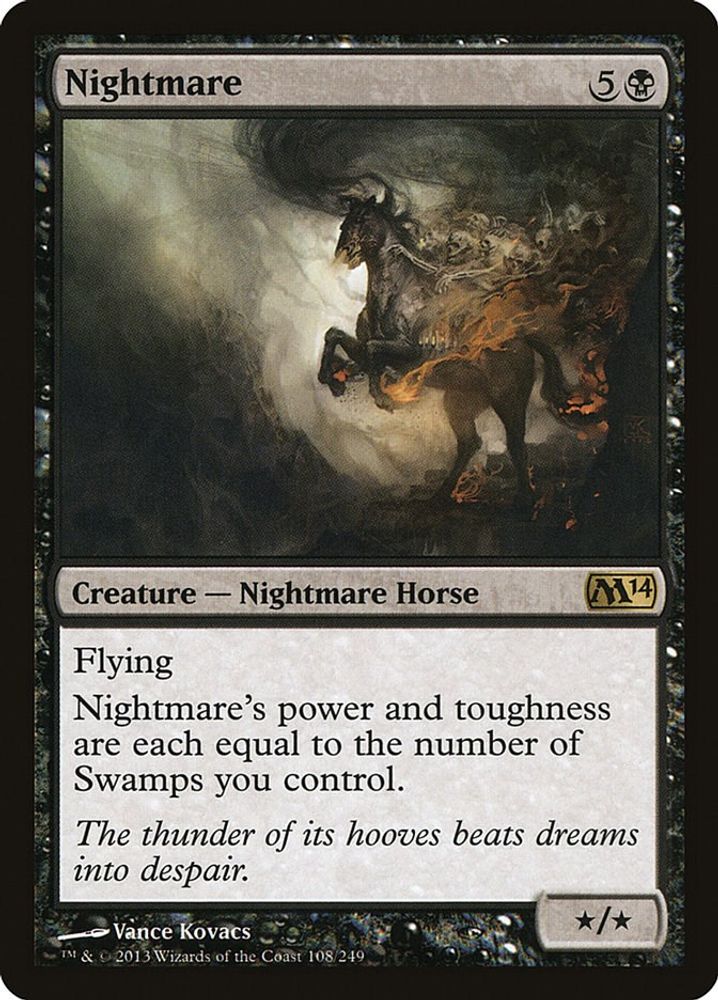 2013 Magic: The Gathering: Magic 2014 (M14) (M14) - Nightmare (#108, Rare) (, Near Mint)