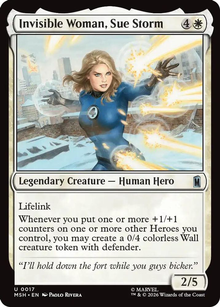 2026 Magic: The Gathering: Marvel Super Heroes (MSH) - Invisible Woman, Sue Storm (#17, Uncommon) (, Near Mint)
