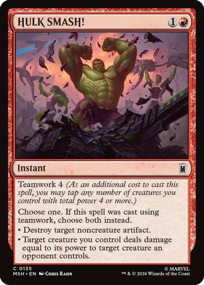 2026 Magic: The Gathering: Marvel Super Heroes (MSH) - HULK SMASH (#135, Common) (, Near Mint)