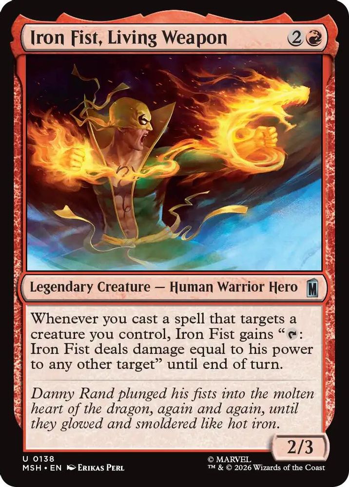 2026 Magic: The Gathering: Marvel Super Heroes (MSH) - Iron Fist Living Weapon (#138, Uncommon)