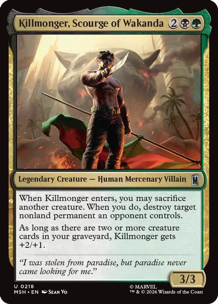 2026 Magic: The Gathering: Marvel Super Heroes (MSH) - Killmonger Scourge of Wakanda (#218, Uncommon) (, Near Mint)