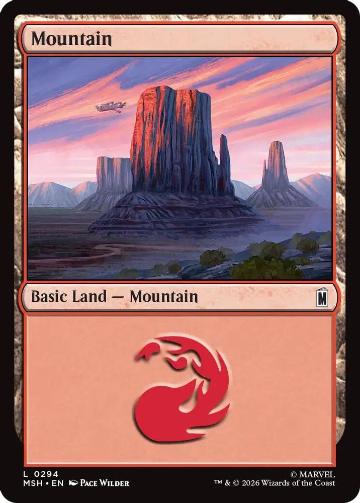 2026 Magic: The Gathering: Marvel Super Heroes (MSH) - Mountain 0294 (#294, Land) (, Near Mint)